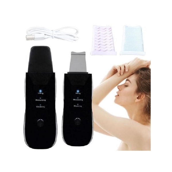 Ultrasonic Scrub Pore Cleaner Skin Cleanser Ansigtsrens til acne Black