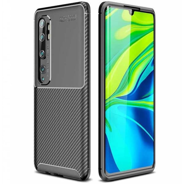Xioami Mi Note 10/10 Pro Iskunkestävä Slim Cover FullCarbon V4 Black