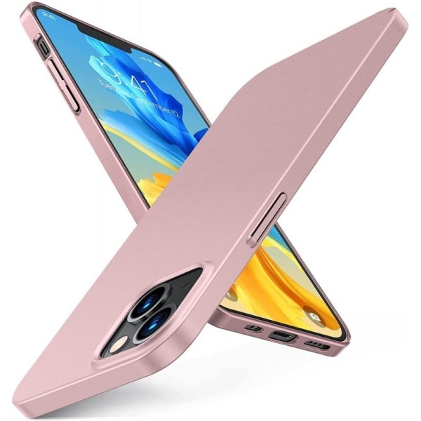 iPhone 14 Max Ultra-ohut kumipinnoitettu Mattavärinen Basic V2 Pink gold