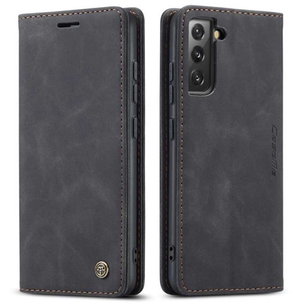 Samsung S22 Exklusivt Elegant Flipfodral CaseMe 3-FACK Svart