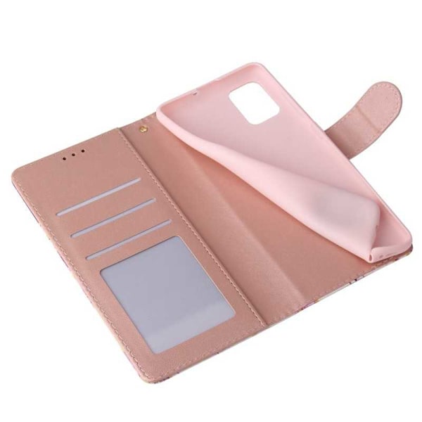 Samsung A51 5G Trendikäs lompakkokotelo Sparkle 4-FACK Pink