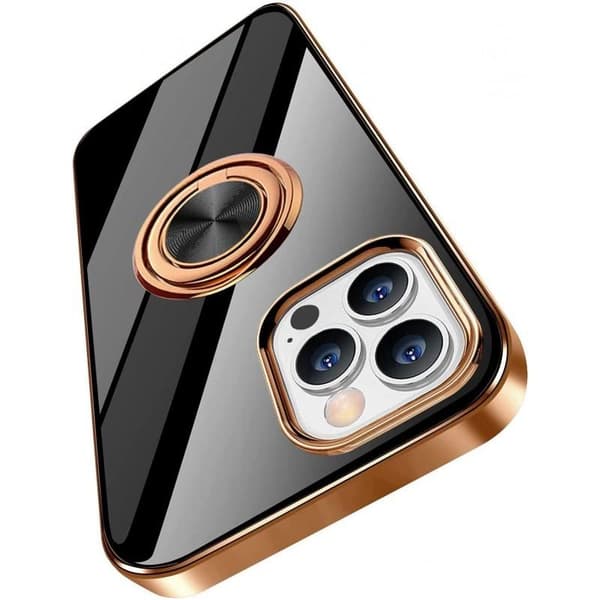 iPhone 13 Pro Elegant & Stöttåligt Skal med Ringhållare Flawless Svart