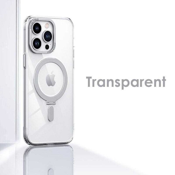 iPhone 14 Iskunkestävä Magsafe-suojus Nordcell™-jalustalla Transparent