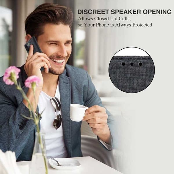 Samsung S21 Plus Elegant Case PU-nahkaa ja RFID-esto Black