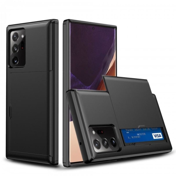 Samsung Note 20 Ultra Iskunkestävä Cover Cover Card -paikka Stre Black