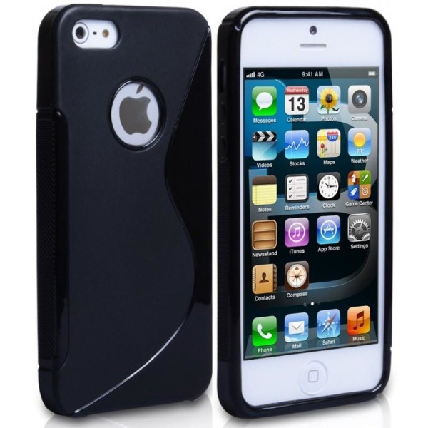 iPhone 5 / 5S / SE Ultratynne støtdempende sak S-Line Black