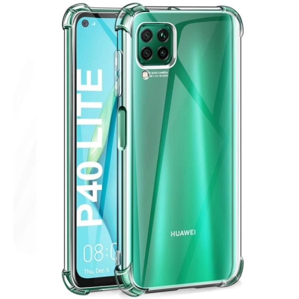 Huawei P40 Lite iskuja vaimentava silikonikotelo Shockr Transparent