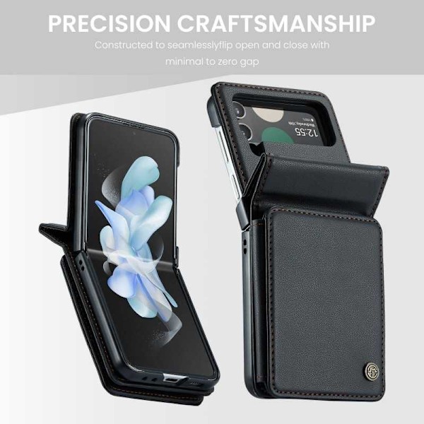 CaseMe Shockproof Cover Kortholder Stander 4-rums Samsung Z Flip 3 Sort
