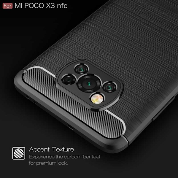 Xiaomi Poco X3 NFC Stöttåligt Skal SlimCarbon Svart