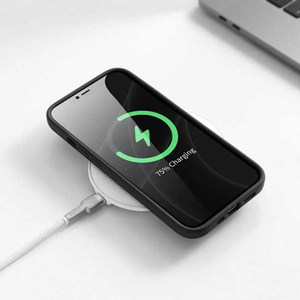 iPhone 14 Pro Max Gummibelagd Mattsvart Silikon Skal Svart