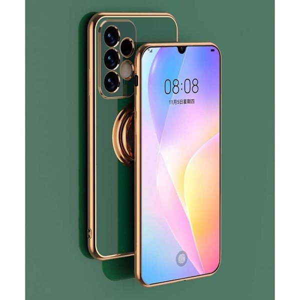Samsung A52 / A52s 4G / 5G tyylikäs ja iskunkestävä kotelo Flawless sormustelineellä Svart