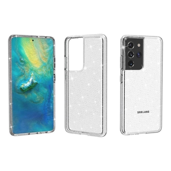 Samsung S21 Ultra Stötdämpande Mobilskal Gnistra Silver Silver