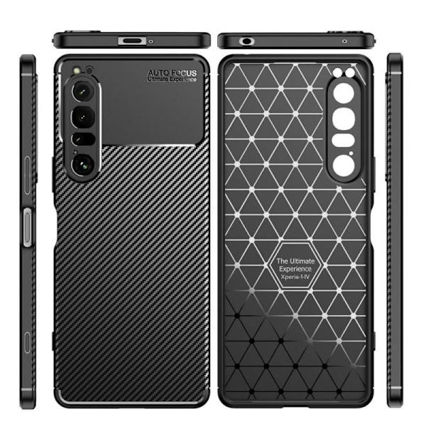 Xperia 1 IV Stöttåligt Slimmat Skal FullCarbon V4 Svart