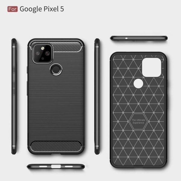 Google Pixel 5:n iskunkestävä ohut kansi FullCarbon V4 Black