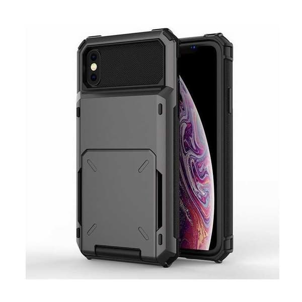iPhone XS / X Iskunkestävä kotelo Void-korttipaikalla Black