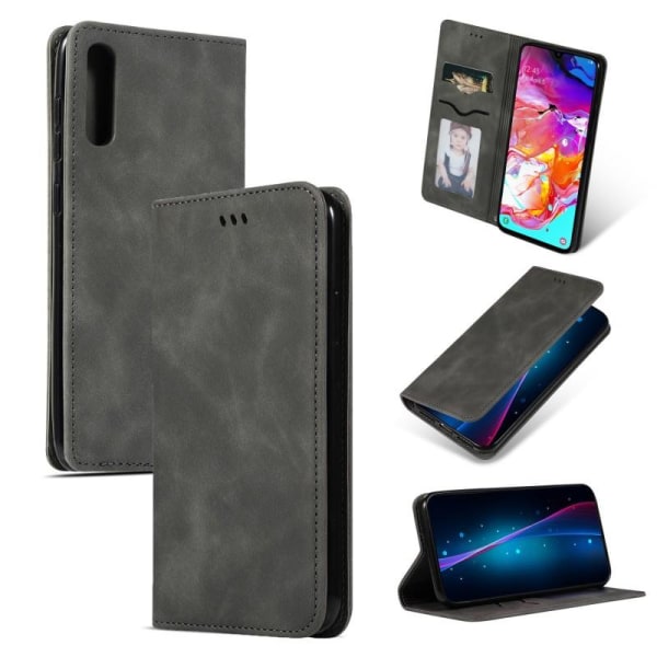 Samsung A70 Exclusive Flip Case Card-rom Suede Black