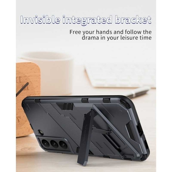 Samsung S21 FE Stöttåligt Skal med Kickstand ThinArmor V2 Svart