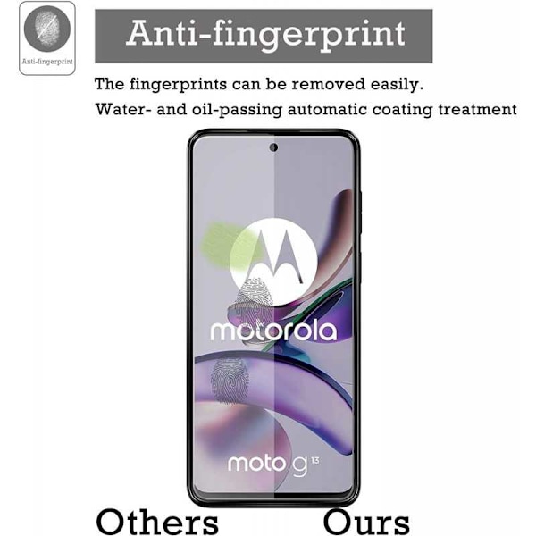 2-PACK Motorola Moto G13 / G23 Hærdet glas 0,26 mm 2,5D 9H Transparent