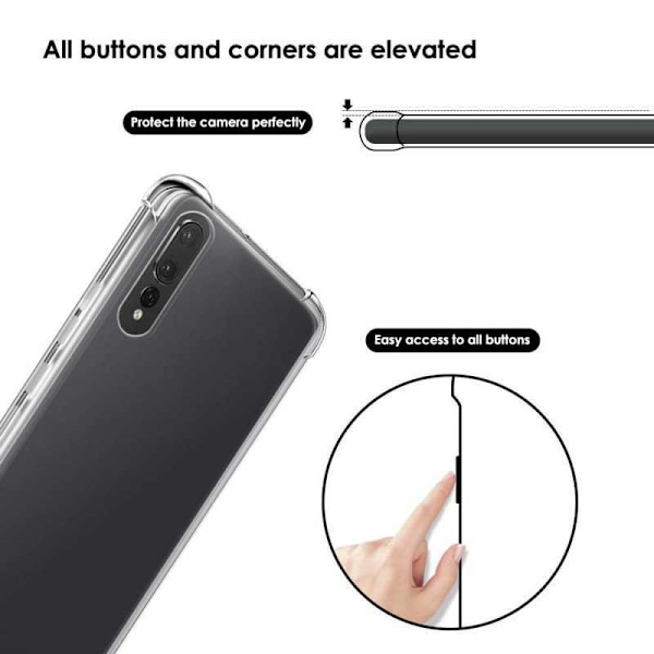 Huawei P30 stødabsorberende silikone Shell Shockr Transparent