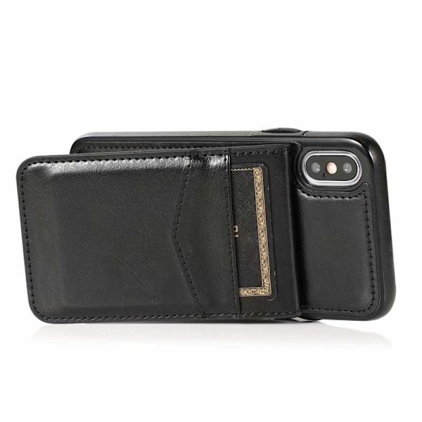 iPhone XS Max Mobilskal Korthållare 5-FACK Retro V3 Rosenguld