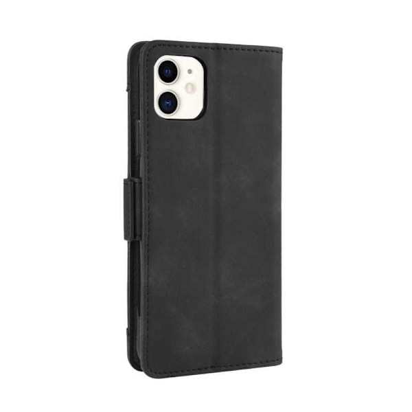 iPhone 12 Mini tegnebog etui PU læder 6-LOMMES Winston V3 Black