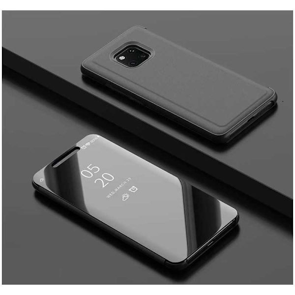 Mate 20 Pro Smart Flipfodral Clear View Standing V2 Rocket Svart