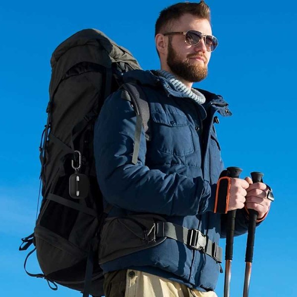Airpods Pro 2 Skyddsfodral i Silikon med Karbinhake Svart