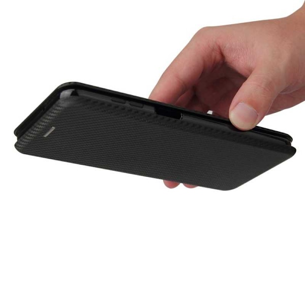 Samsung A12 Flip Case -korttipaikka CarbonDreams Black