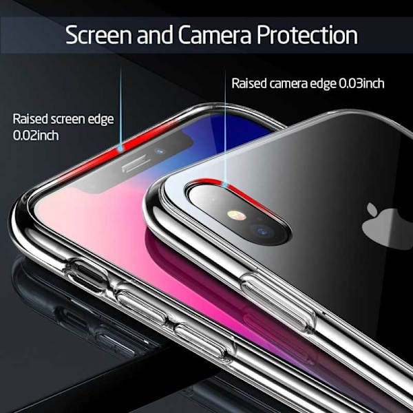 iPhone XR stødabsorberende skal 9H hærdet glas bagside af glas Transparent