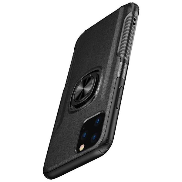 Käytännöllinen iskunkestävä iPhone 12 Pro Max -kuori sormustelineellä V5 Black