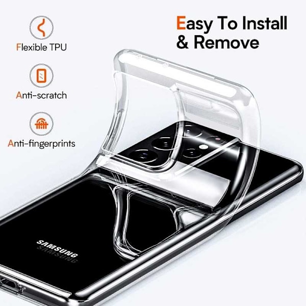 Samsung S21 Ultra Shock Absorbing Silicone Shell Simple Transparent