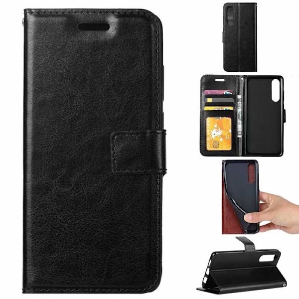 Samsung A70 Pung-etui PU-læder 4-RUMMET (SM-A705F/DS) Black