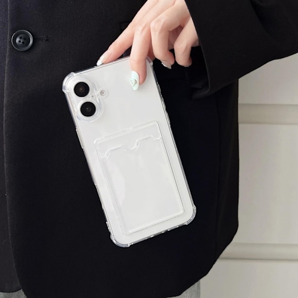 Stöttåligt Skal med Kortfack Förstärkta Hörn iPhone 16 Plus