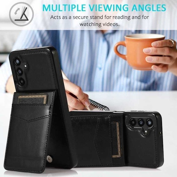 Samsung A54 5G Mobil Cover Kortholder 5-SLOT Retro V3 Black