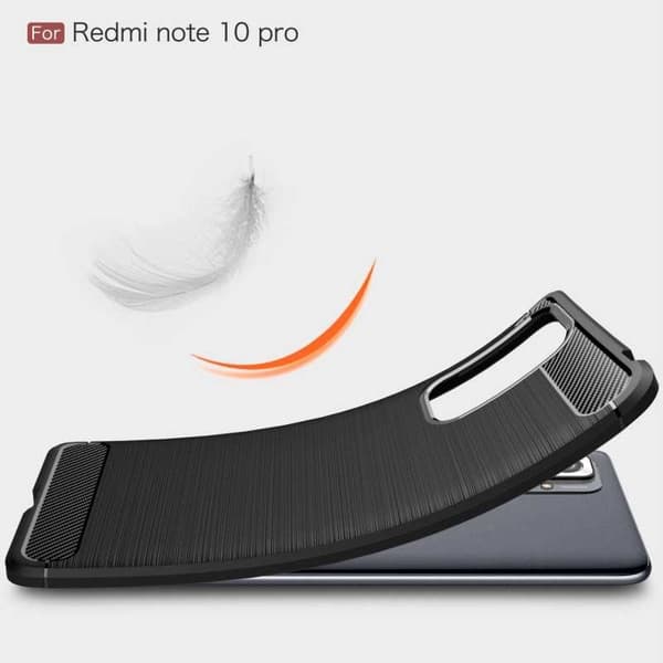Xiaomi Redmi Note 10 Pro 4G Iskunkestävä SlimCarbon -suojus Black