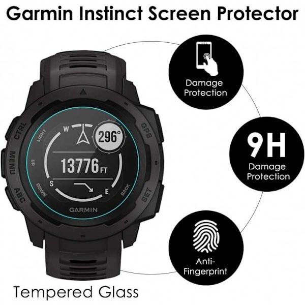 Garmin Instinct hærdet glas 0,2 mm 9H 2,5D Transparent