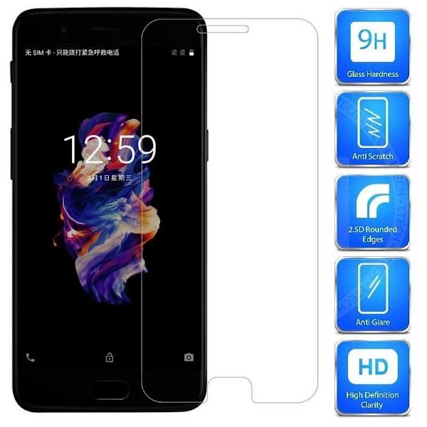 2-PACK OnePlus 5T | Hærdet glas 0,26mm 2,5D 9H Transparent