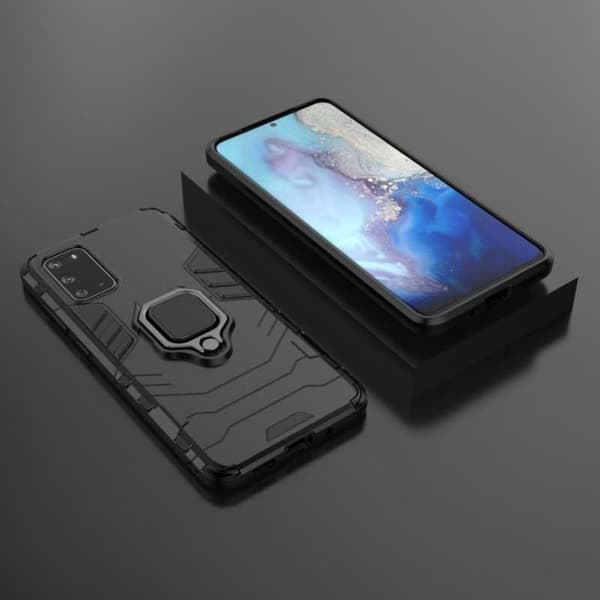 Samsung S20 FE Iskunkestävä suojus sormustelineellä ThinArmor Black