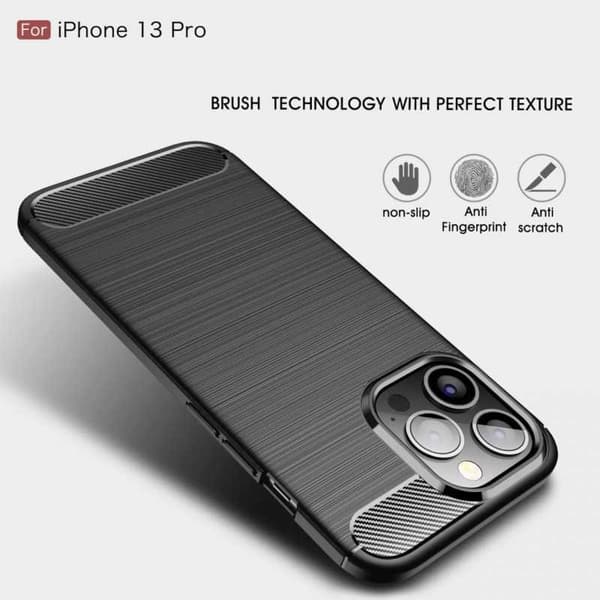 iPhone 13 Pro Iskunkestävä SlimCarbon-kotelo Black