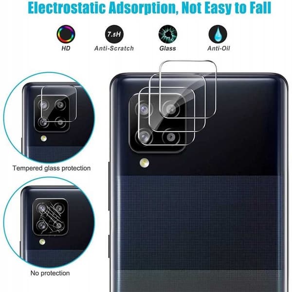 2-PACK Samsung A42 5G Kamera Linsskydd Transparent