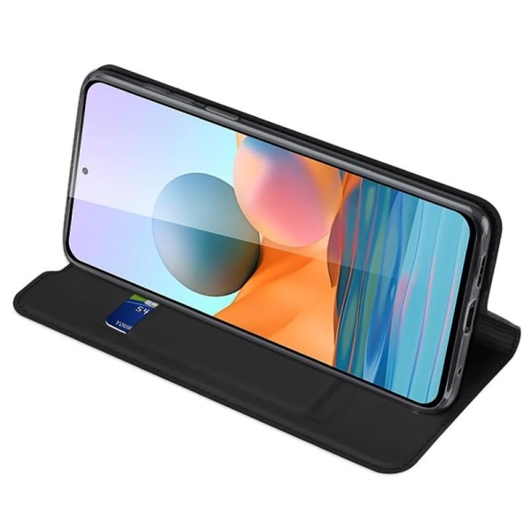 Xiaomi Redmi Note 10 Pro Flip Case Smooth -korttipaikka Black