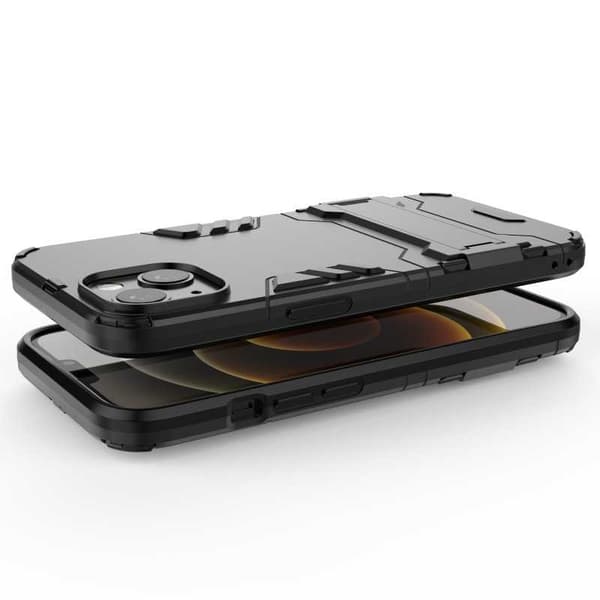 iPhone 13 Mini iskunkestävä kotelo jalustalla ThinArmor Black