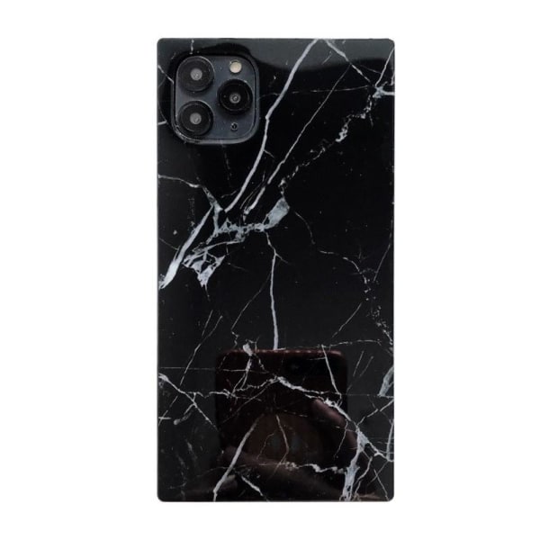 iPhone 11 Pro Max Tyylikäs Marble Shell Square Svart