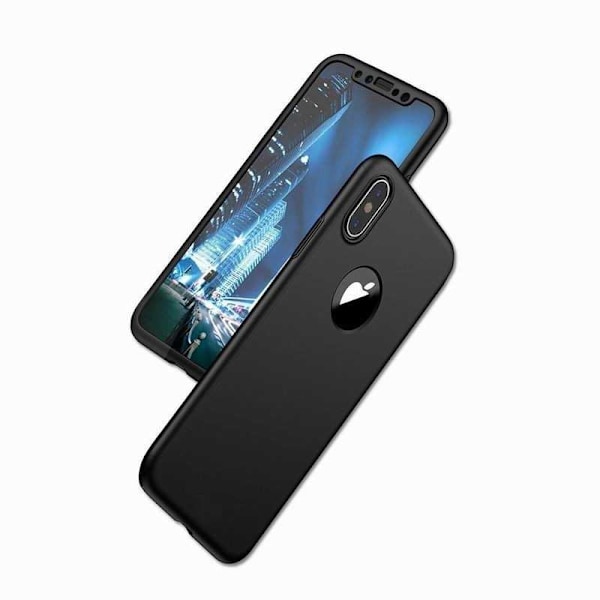 iPhone XS | 360° 3in1 FullCover Skal + 0.26mm 9H Glas Svart