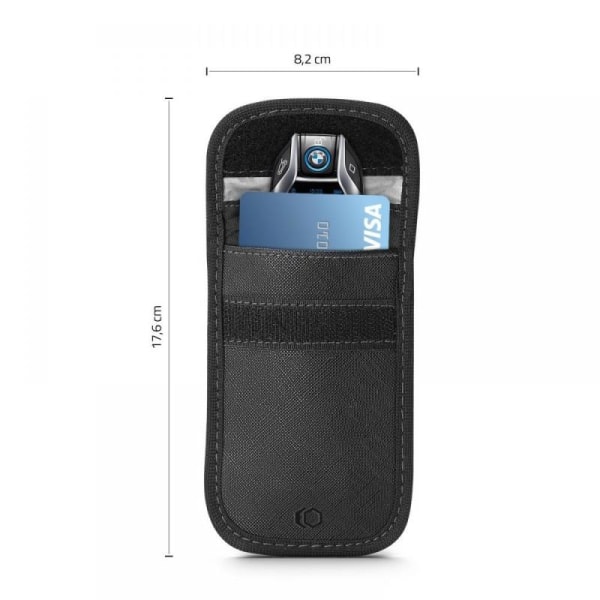 RFID-beskyttet nøgletaske Tech-Protect V1 Cross Black one size