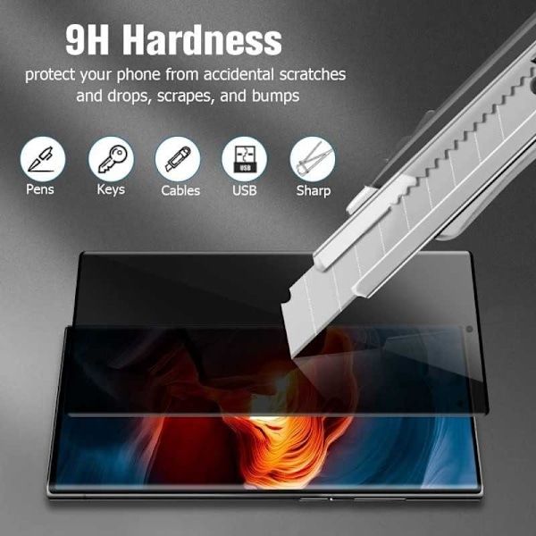 2-PACK Samsung S24 Ultra Privacy Härdat glas 0.26mm 2.5D 9H
