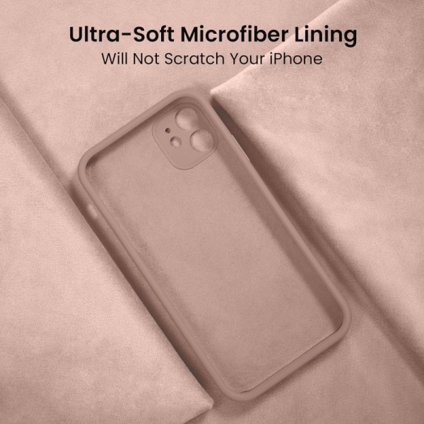 iPhone 12 Mini Gummibelagd Mattrosa Skal Kameraskydd Liquid - Ro