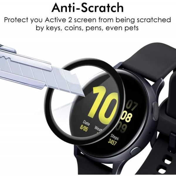 2-PACK Samsung Watch Active 2 44mm 3D karkaistu lasi 0,2mm 9H Transparent