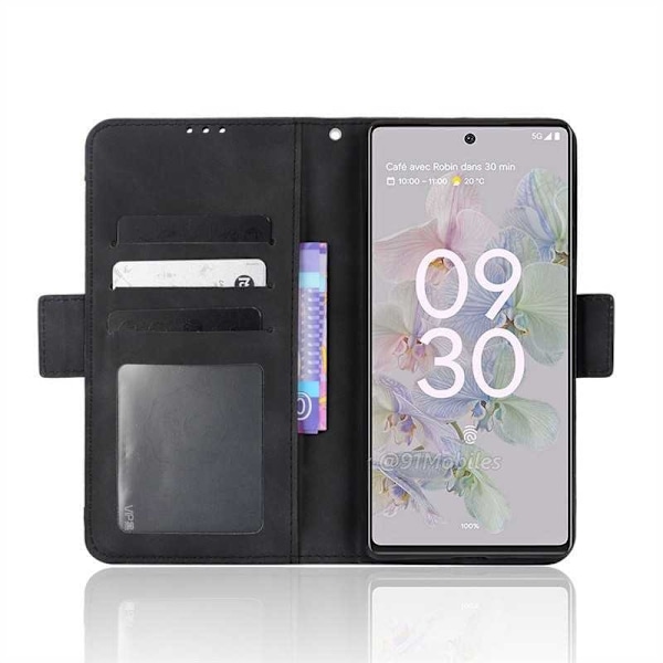 Google Pixel 7 Pro Plånboksfodral PU-Läder 6-FACK Winston V3 Svart