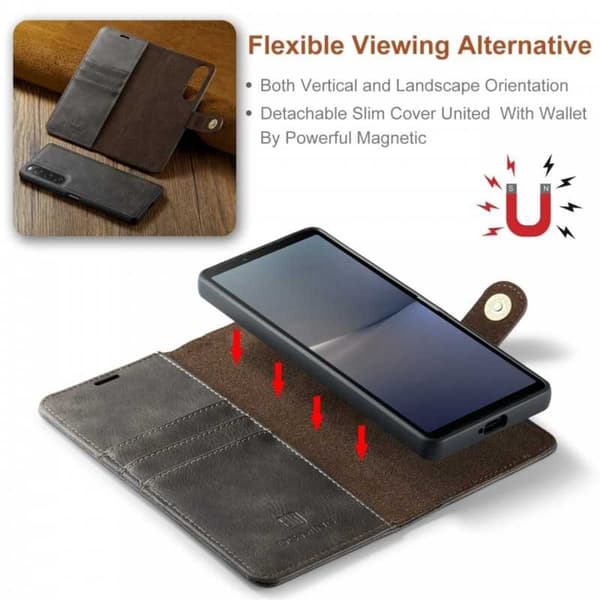 Mobiililompakko Magnetic DG Ming Xperia 10 V Black